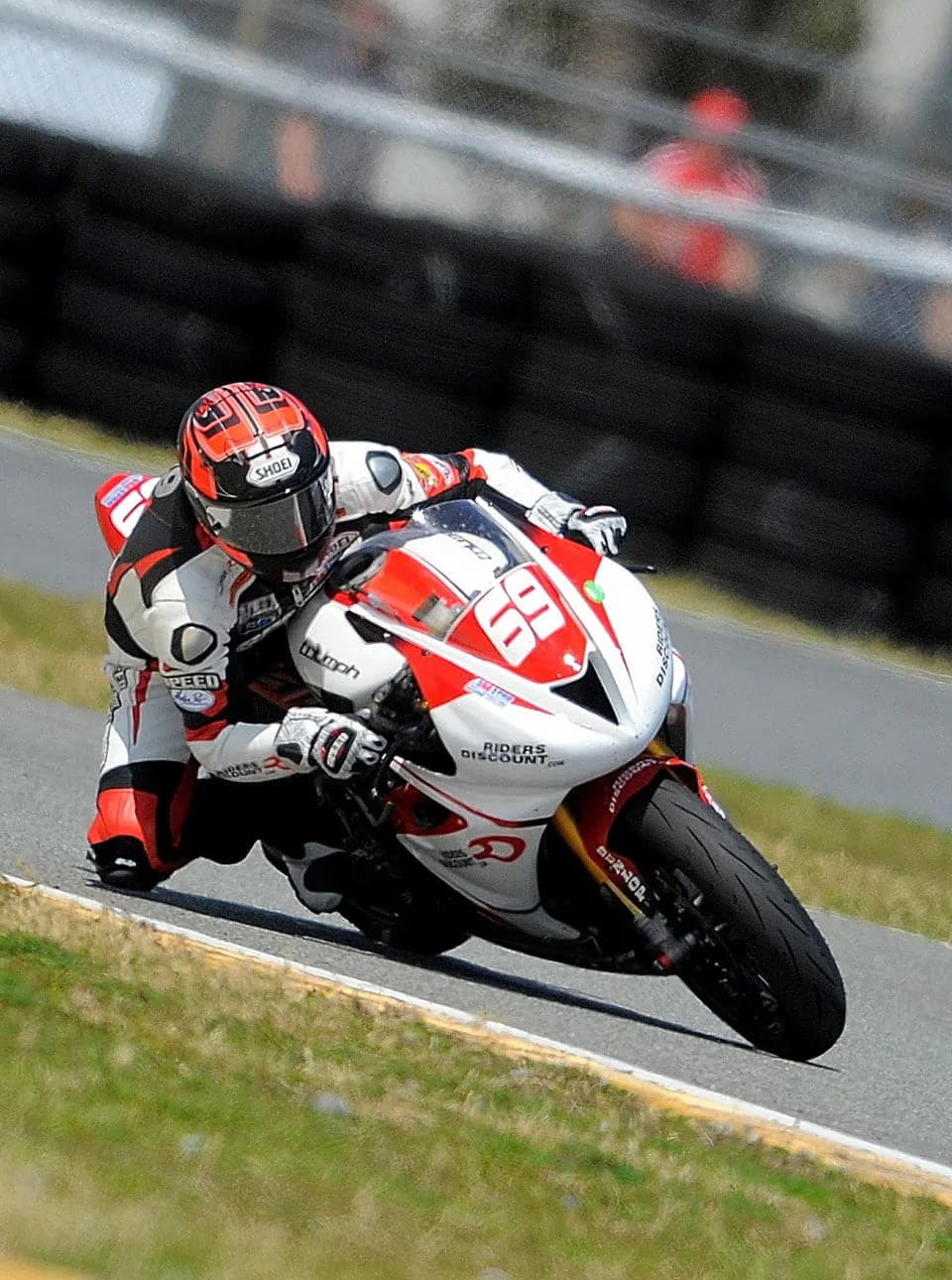 Danny Eslick  riding (69) Triumph Daytona, the AMA Pro GoPro Daytona SportBike 200.