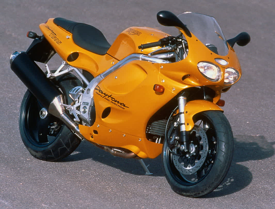 Yellow Triumph Daytona