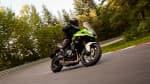 Tiger Sport 660 in Roulette Green riding shot