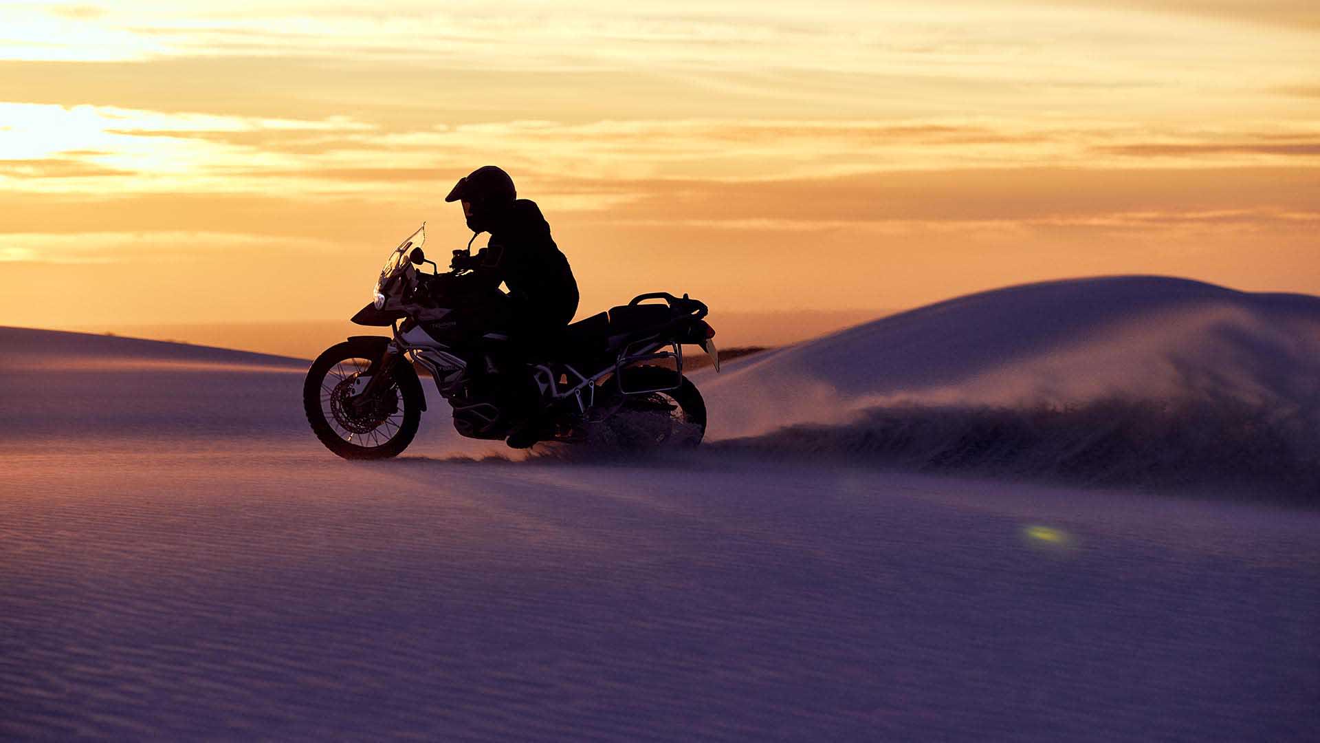 Action shot of Triumph Tiger Rally Pro